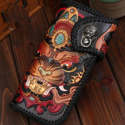 Hand made leather carving Wallet