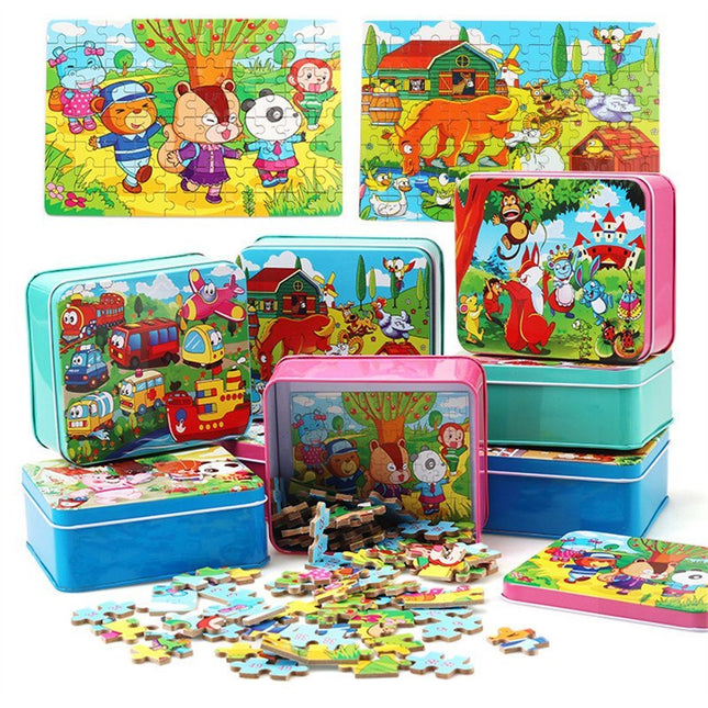 80PCS Wooden Animal Puzzle