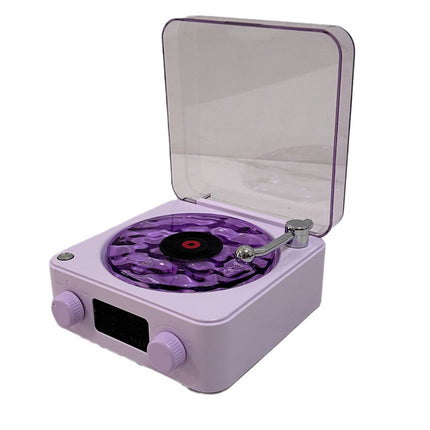 Retro Bluetooth Turntable Speaker with RGB Projection