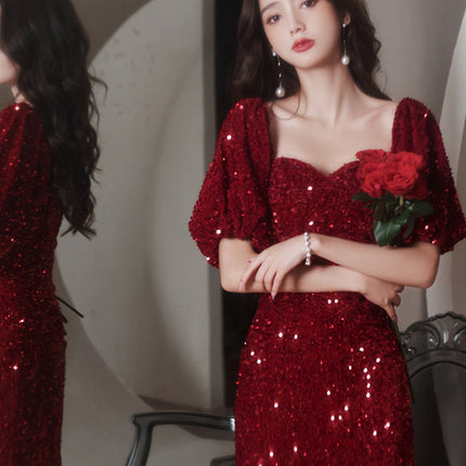 Bridal Red Fishtail Dress