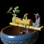Old man with pump bamboo row / 30cm