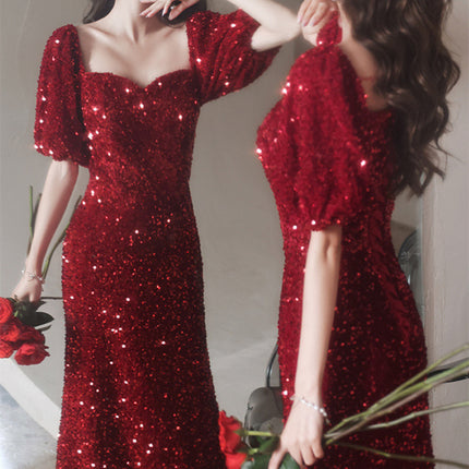 Bridal Red Fishtail Dress